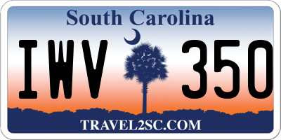 SC license plate IWV350
