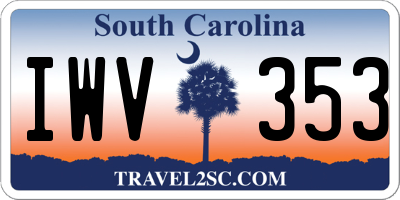 SC license plate IWV353