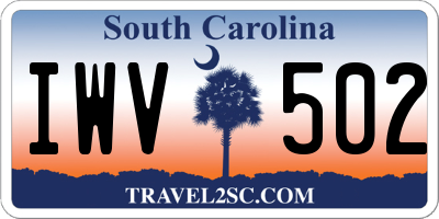 SC license plate IWV502