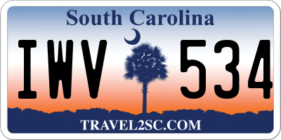SC license plate IWV534