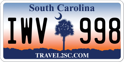 SC license plate IWV998