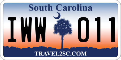 SC license plate IWW011