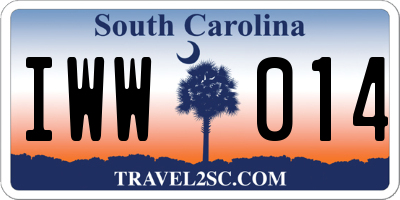 SC license plate IWW014