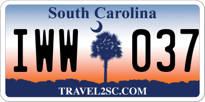 SC license plate IWW037