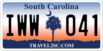 SC license plate IWW041