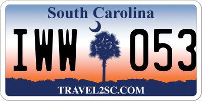 SC license plate IWW053