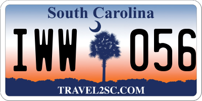 SC license plate IWW056