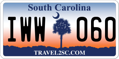 SC license plate IWW060