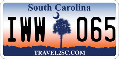 SC license plate IWW065
