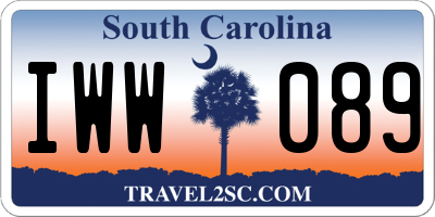 SC license plate IWW089