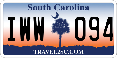 SC license plate IWW094