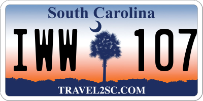 SC license plate IWW107