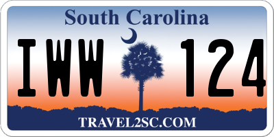 SC license plate IWW124