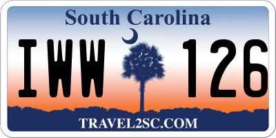 SC license plate IWW126
