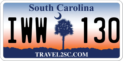 SC license plate IWW130