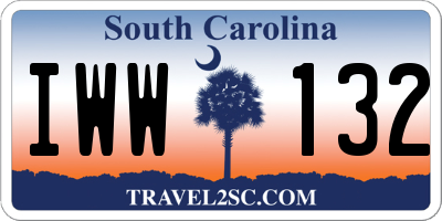 SC license plate IWW132