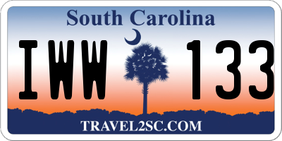 SC license plate IWW133