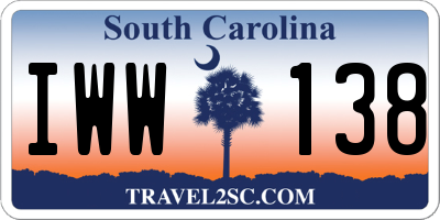 SC license plate IWW138