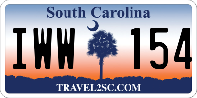 SC license plate IWW154