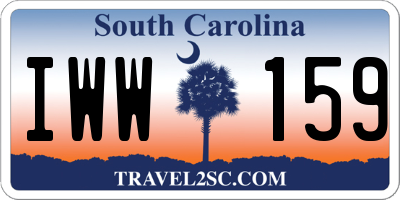 SC license plate IWW159