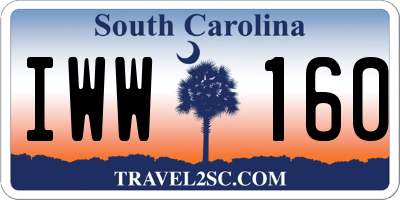 SC license plate IWW160