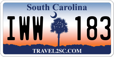 SC license plate IWW183