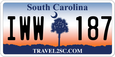 SC license plate IWW187