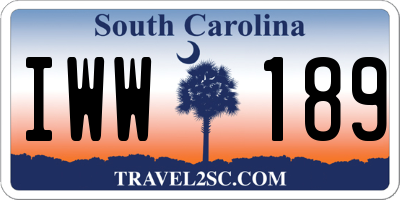 SC license plate IWW189
