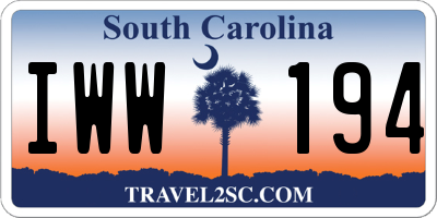 SC license plate IWW194