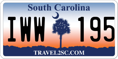 SC license plate IWW195