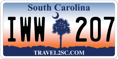 SC license plate IWW207