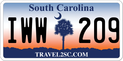 SC license plate IWW209