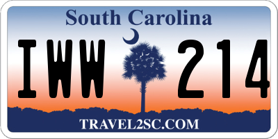 SC license plate IWW214