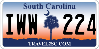 SC license plate IWW224