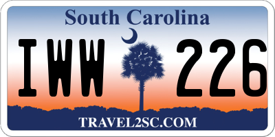 SC license plate IWW226