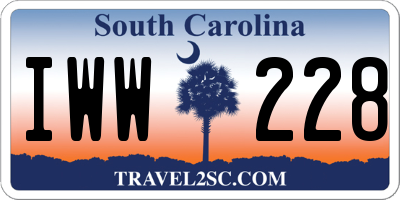 SC license plate IWW228