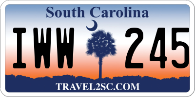 SC license plate IWW245