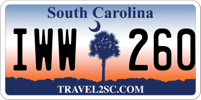 SC license plate IWW260