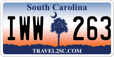SC license plate IWW263