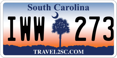 SC license plate IWW273