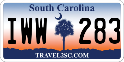 SC license plate IWW283