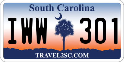 SC license plate IWW301
