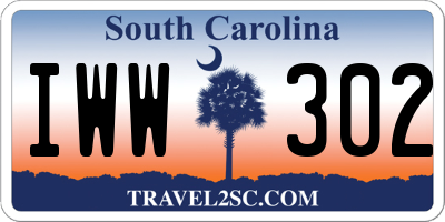 SC license plate IWW302