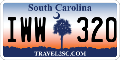 SC license plate IWW320