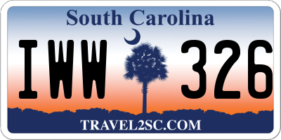 SC license plate IWW326