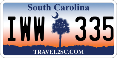 SC license plate IWW335
