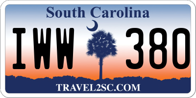 SC license plate IWW380