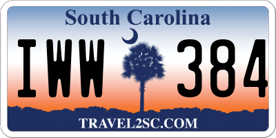 SC license plate IWW384
