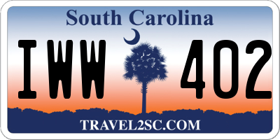 SC license plate IWW402