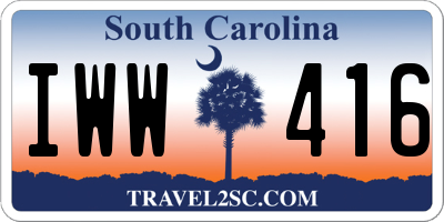SC license plate IWW416